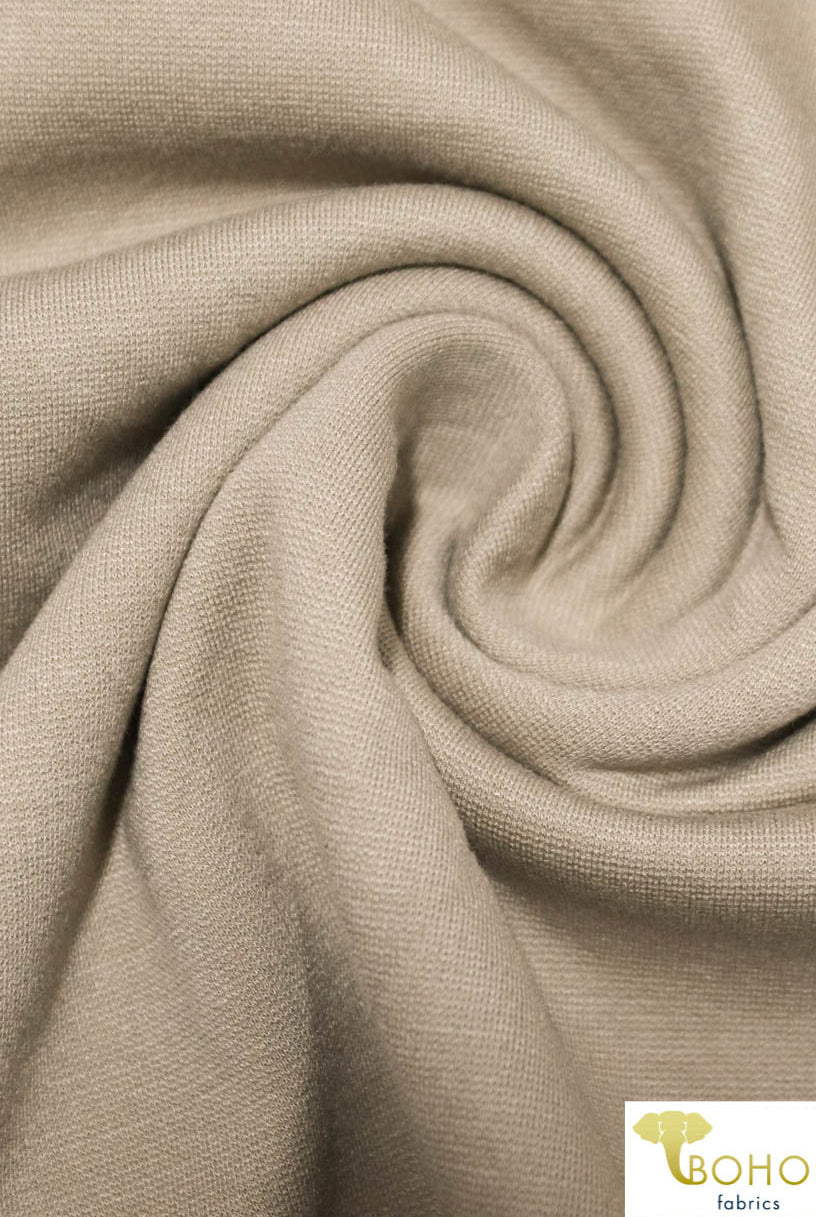 Taupe, Ponte Solid Knit Fabric - Boho Fabrics