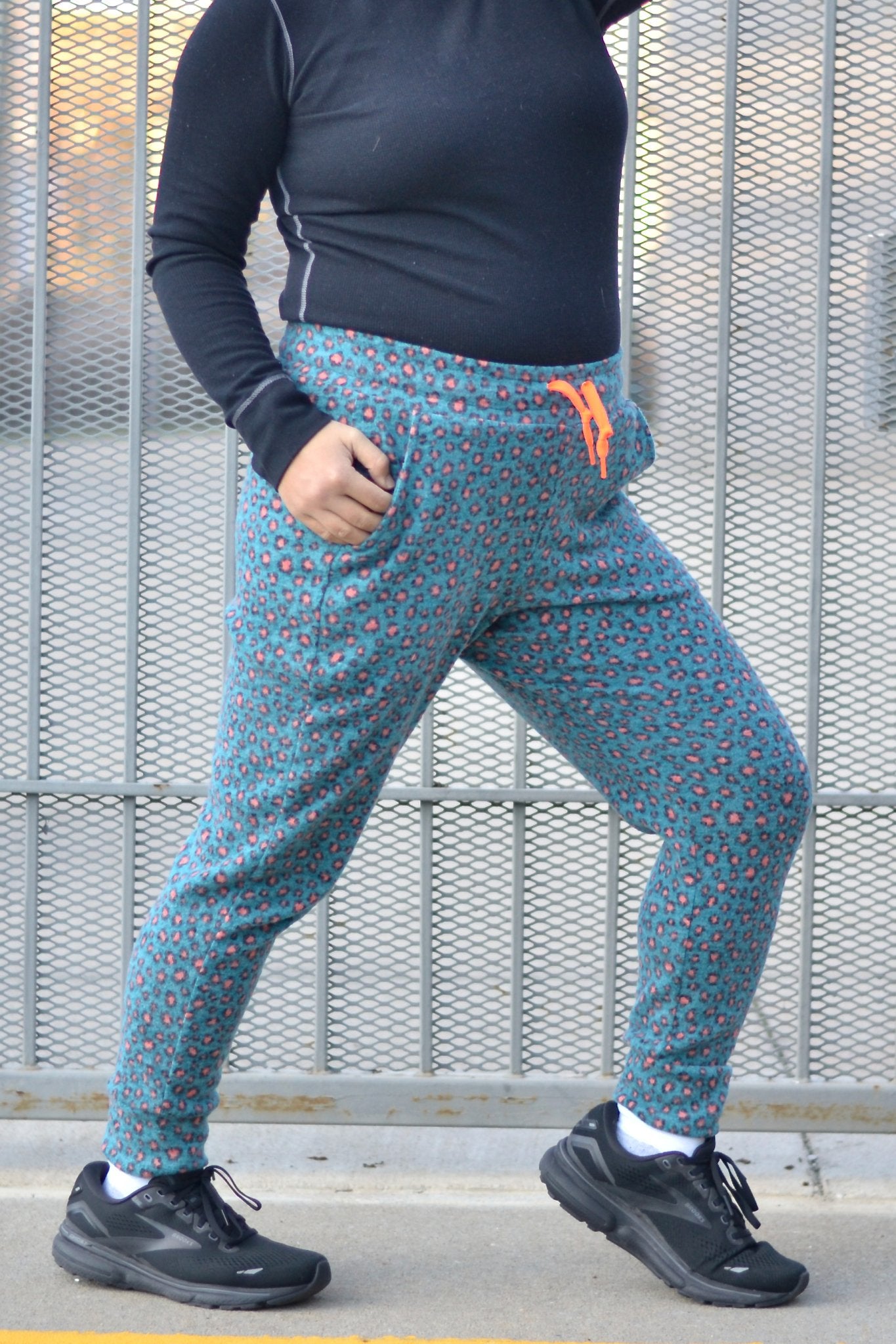 Teal Cheetah, Printed Brushed Sweater Knit Fabric - Boho Fabrics - Sweater Prints, Knit Fabric