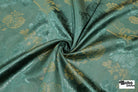 Teal & Gold Orchard Tapestry Jacquard Woven Fabric - Boho Fabrics - Jacquard, Woven