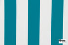 Teal & White, 3" Wide Striped Canvas Woven Fabric - Boho Fabrics - Canvas Fabric