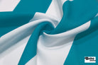 Teal & White, 3" Wide Striped Canvas Woven Fabric - Boho Fabrics - Canvas Fabric