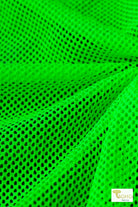Tempest Neon Green Athletic Mesh Fabric. 4 Way Stretch - Boho Fabrics