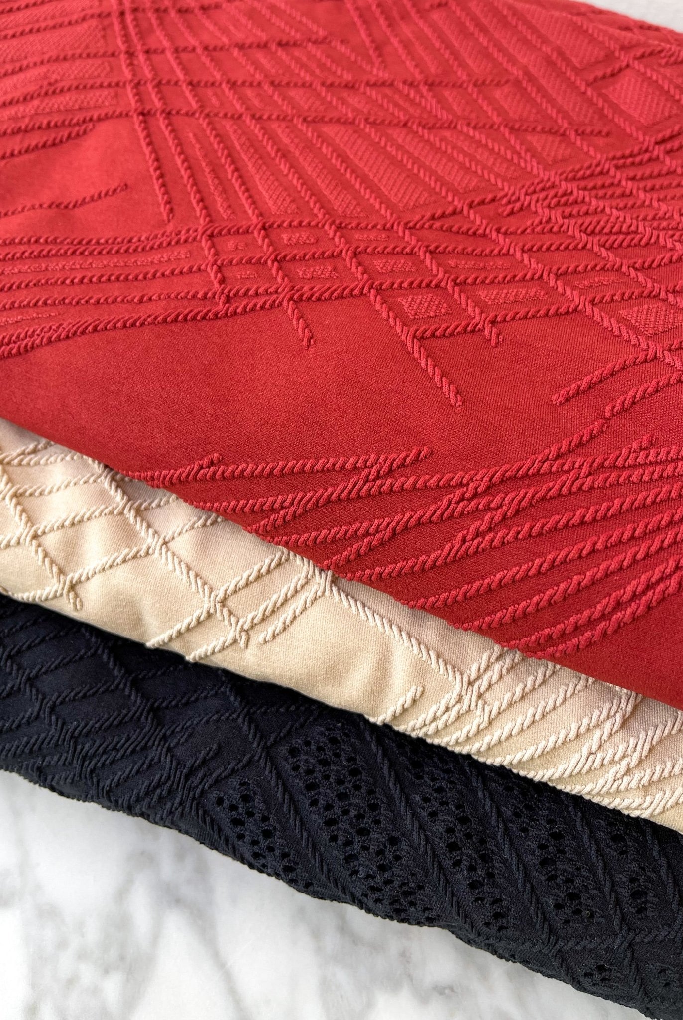 Textured Strobe, Jacquard Athletic/Swim Knit. High End Designer Quality! - Boho Fabrics