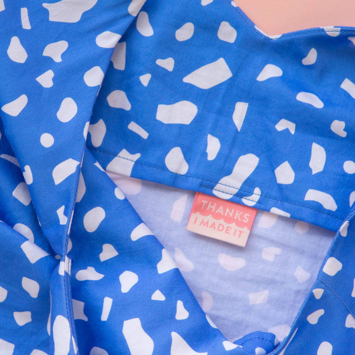 Thanks I Made It Coral -  Sewing Woven Clothing Label Tags - Boho Fabrics - 