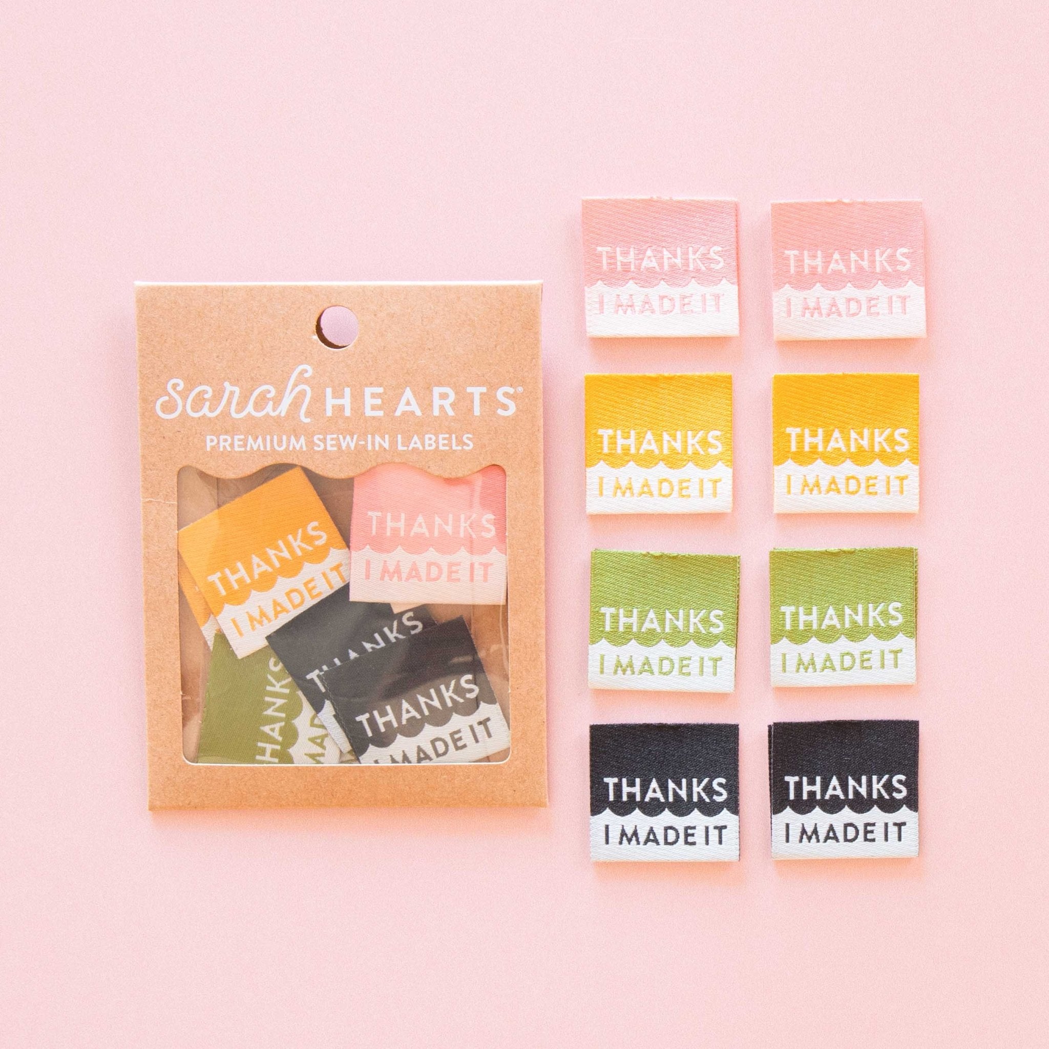Thanks I Made It Multipack Woven Sewing Labels - Boho Fabrics -