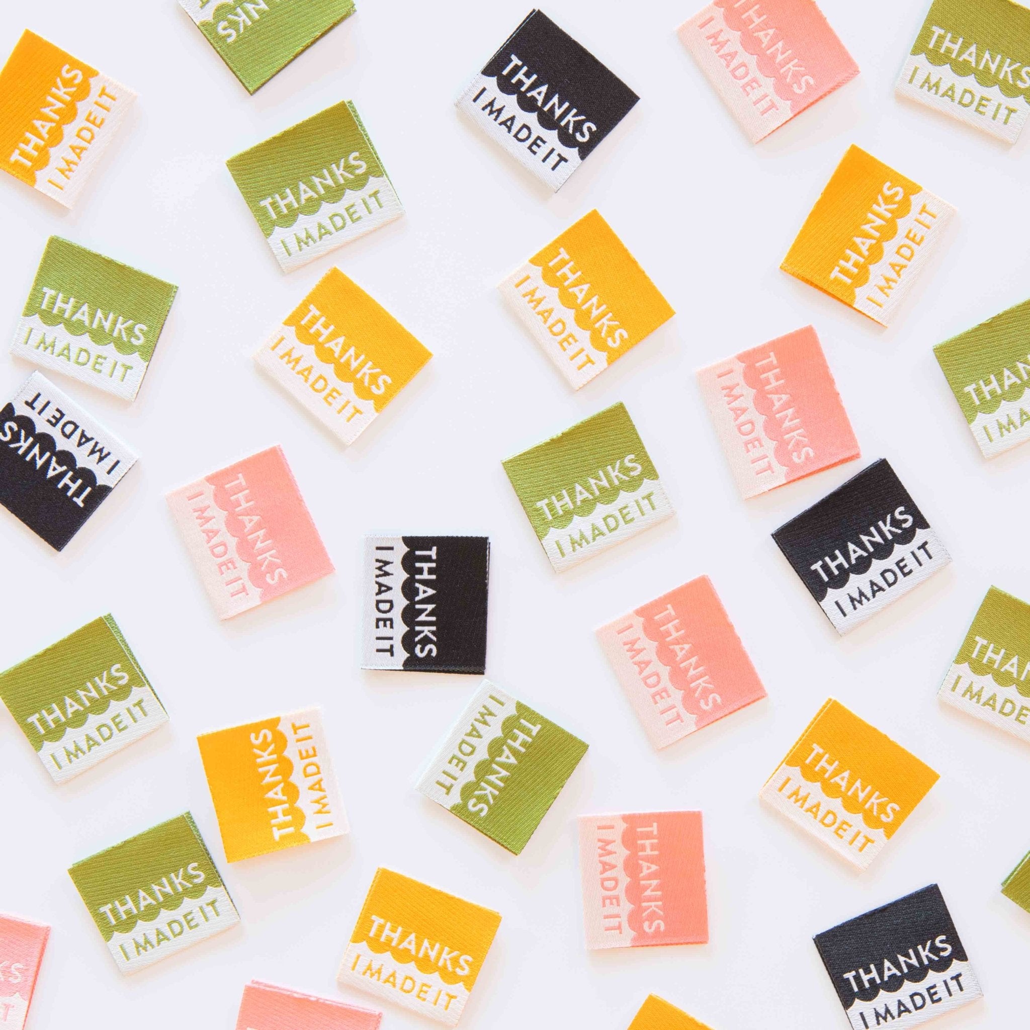 Thanks I Made It Multipack Woven Sewing Labels - Boho Fabrics -