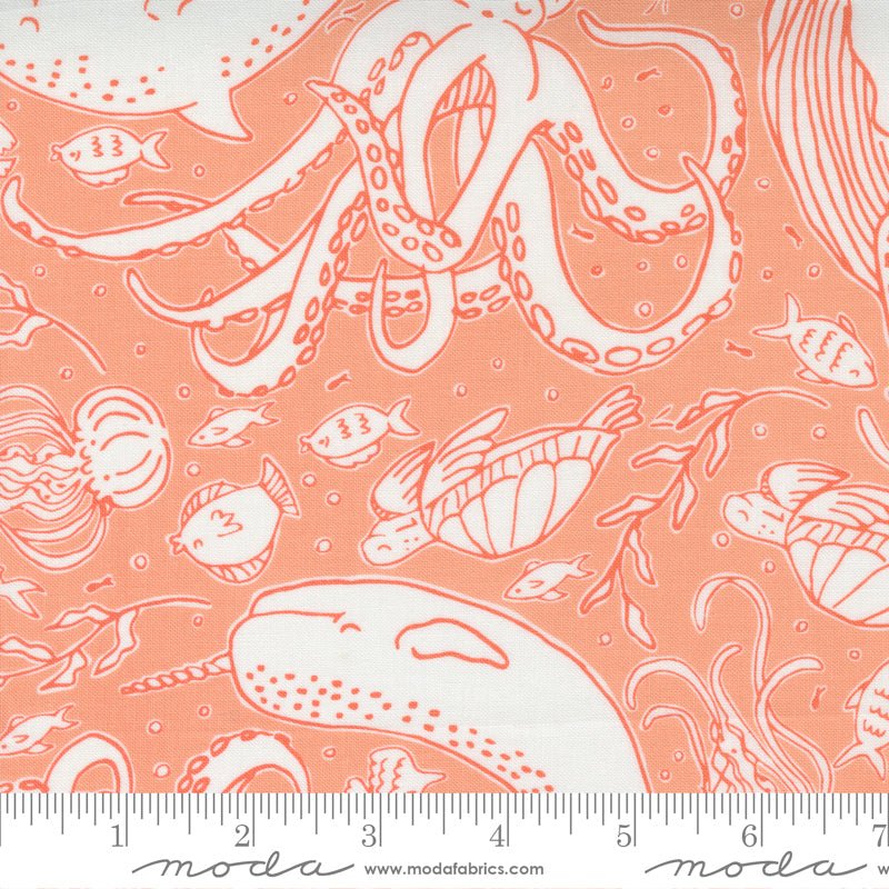 The Sea And Me Coral 20794 20 Moda 1 - Boho Fabrics - Quilting Cotton, Woven
