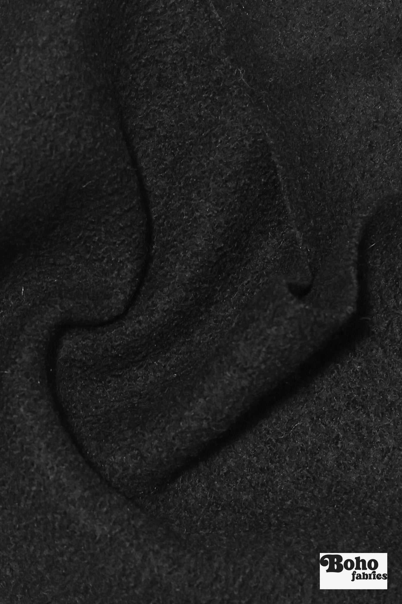 Thick Black Textured Knit Fabric - Boho Fabrics - Wool Knit