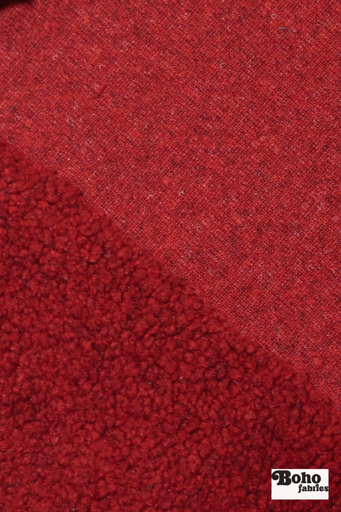 Thick Red Textured Knit Fabric - Boho Fabrics - Wool Knit