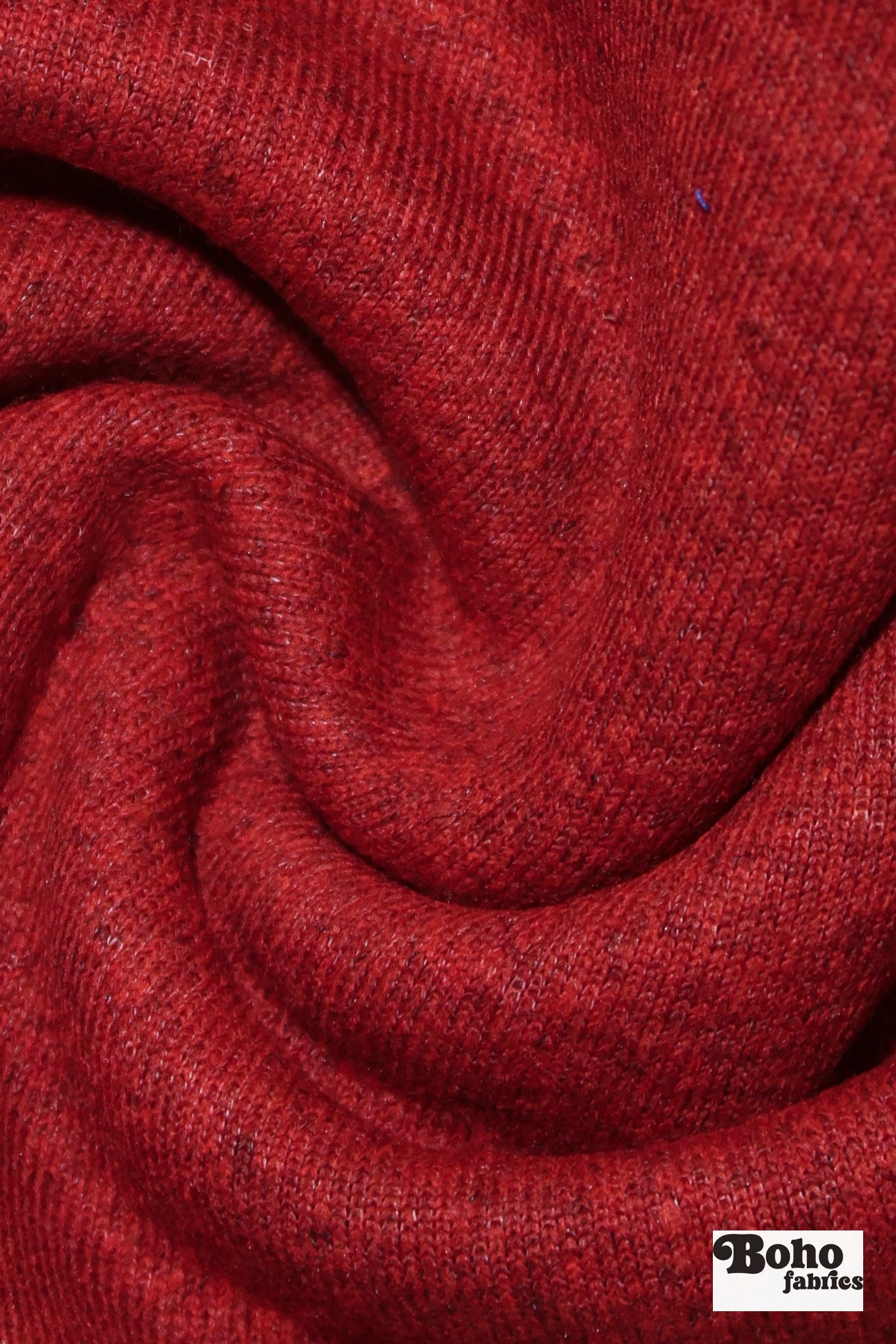 Thick Red Textured Knit Fabric - Boho Fabrics - Wool Knit