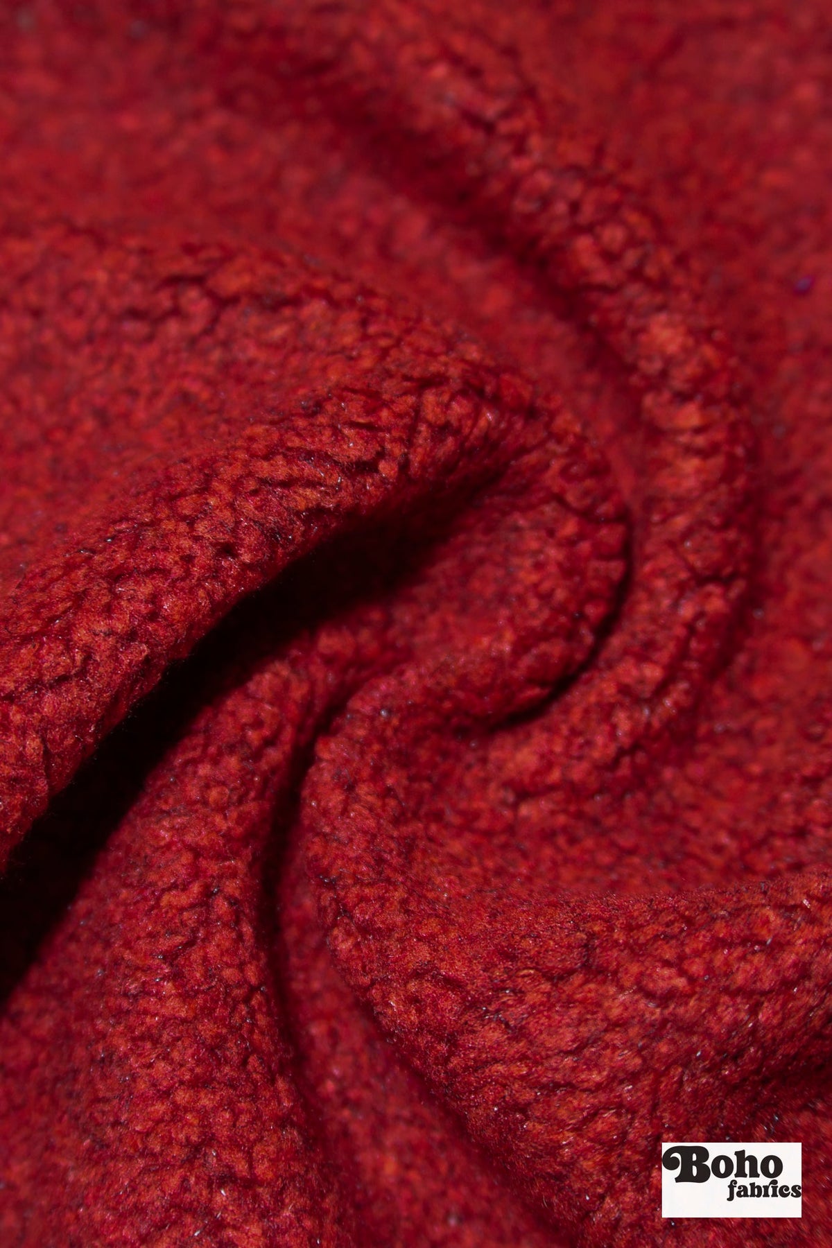 Thick Red Textured Knit Fabric - Boho Fabrics - Wool Knit