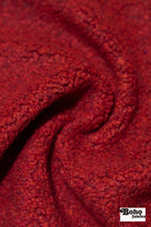 Thick Red Textured Knit Fabric - Boho Fabrics - Wool Knit