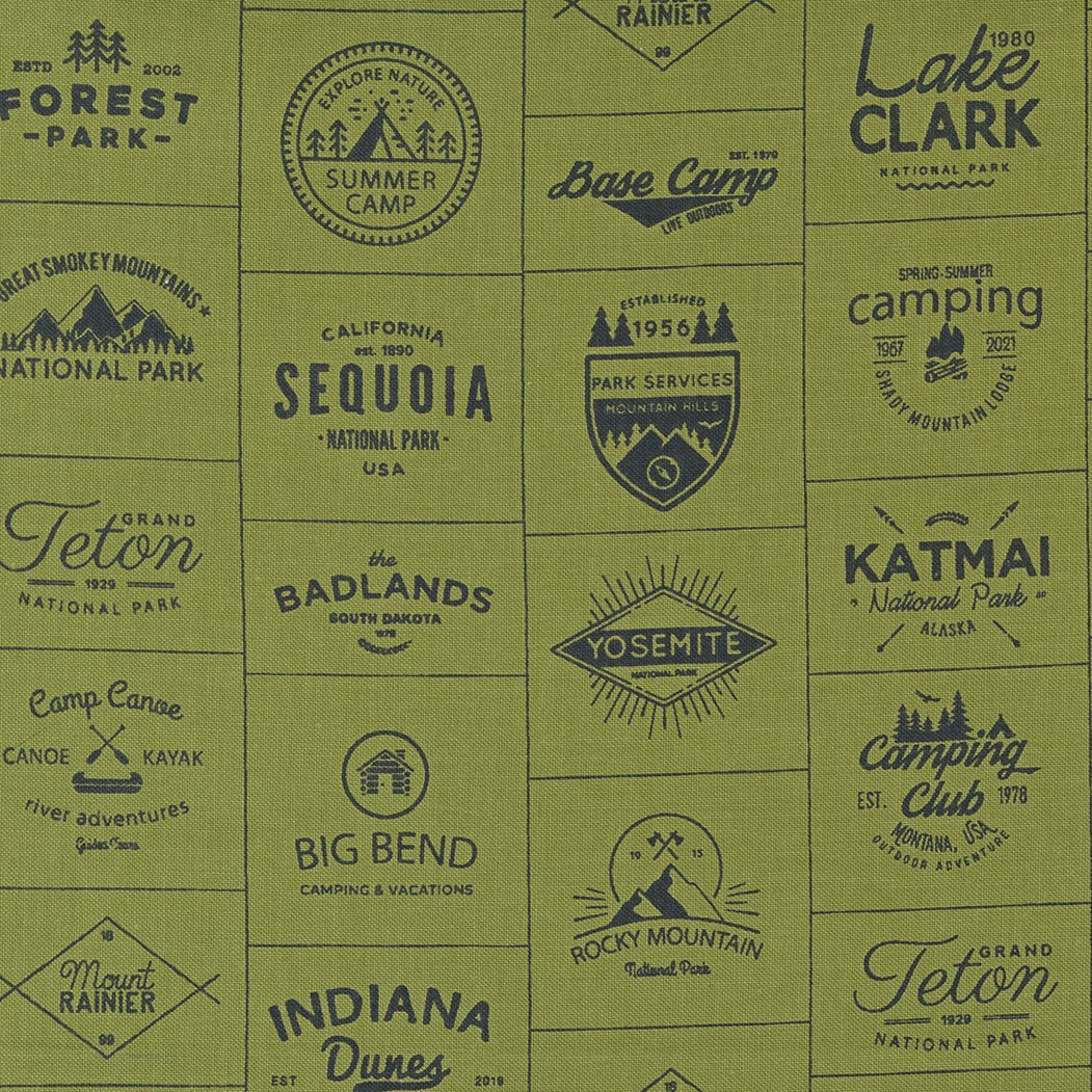 Timber Camp Badges Pine 55550 25 Moda 1 - Boho Fabrics - Quilting Cotton, Woven