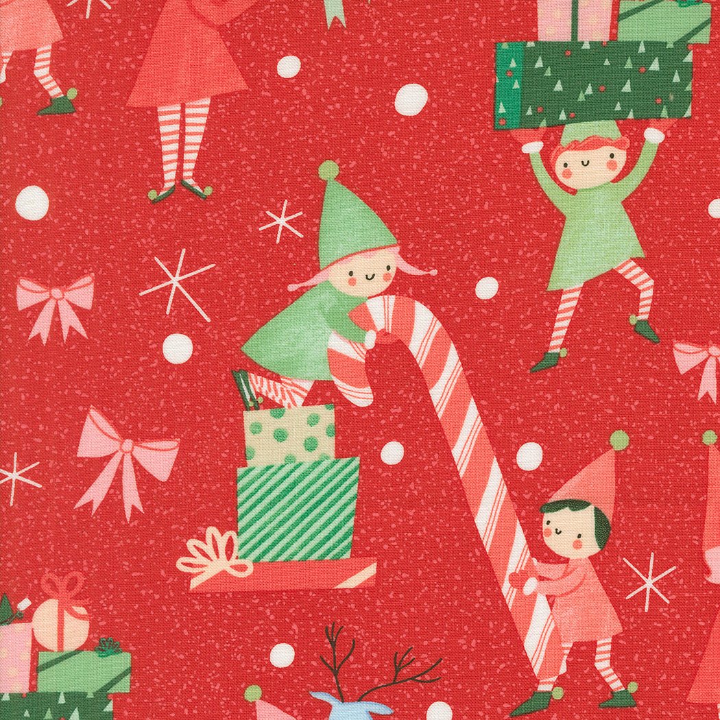 Tiny Christmas in Christmas Red by Moda - 100% Cotton Quilting Fabric - 37131 12 - Boho Fabrics - Quilting Cotton, Woven