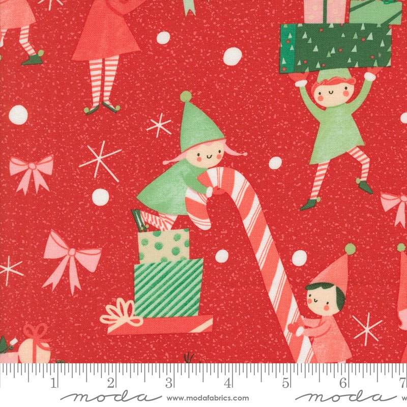 Tiny Christmas in Christmas Red by Moda - 100% Cotton Quilting Fabric - 37131 12 - Boho Fabrics - Quilting Cotton, Woven