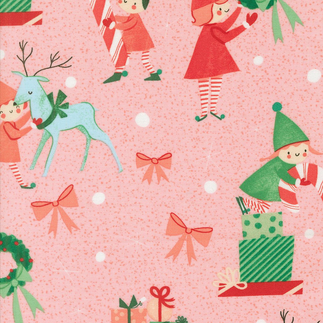Tiny Christmas in Cotton Candy by Moda - 100% Cotton Quilting Fabric - 37131 15 - Boho Fabrics - Quilting Cotton, Woven
