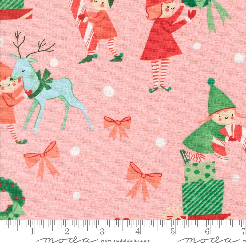 Tiny Christmas in Cotton Candy by Moda - 100% Cotton Quilting Fabric - 37131 15 - Boho Fabrics - Quilting Cotton, Woven