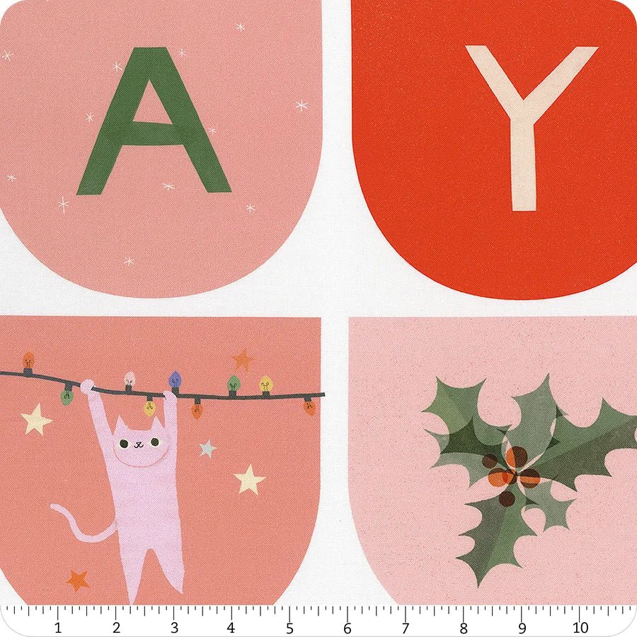 Tiny Christmas Panel in Snow by Moda - 100% Cotton Quilting Fabric - 37138 11 - Boho Fabrics - Quilting Cotton, Woven