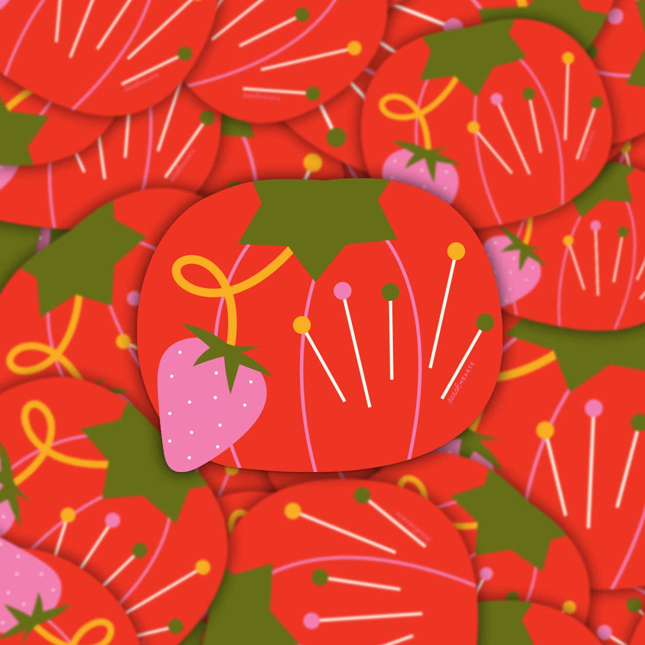 Tomato Pin Cushion Sticker - Boho Fabrics - 