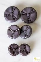 Trinity Faceted Shank Button in Charcoal. 36L (23mm/0.94 Inches), Package of 6. - Boho Fabrics