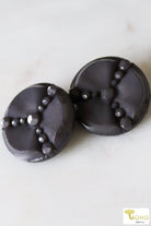 Trinity Faceted Shank Button in Charcoal. 36L (23mm/0.94 Inches), Package of 6. - Boho Fabrics