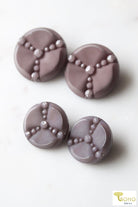 Trinity Faceted Shank Button in Lilac Gray. 44L (28mm/1.1 Inches), Package of 2. - Boho Fabrics