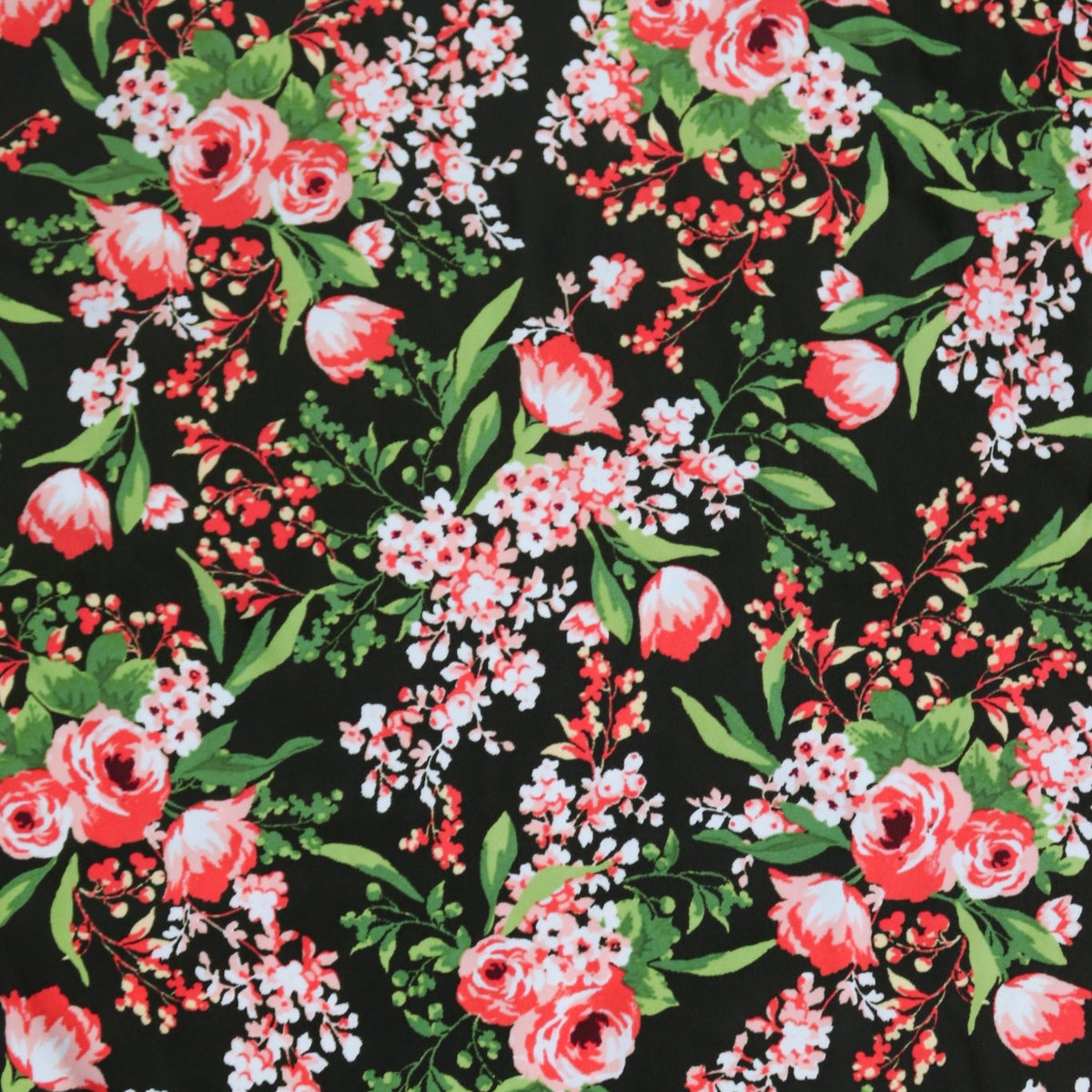 1 yard Last Cuts! Tropicana Coral Bloom, Swim/Athletic Knit Fabric