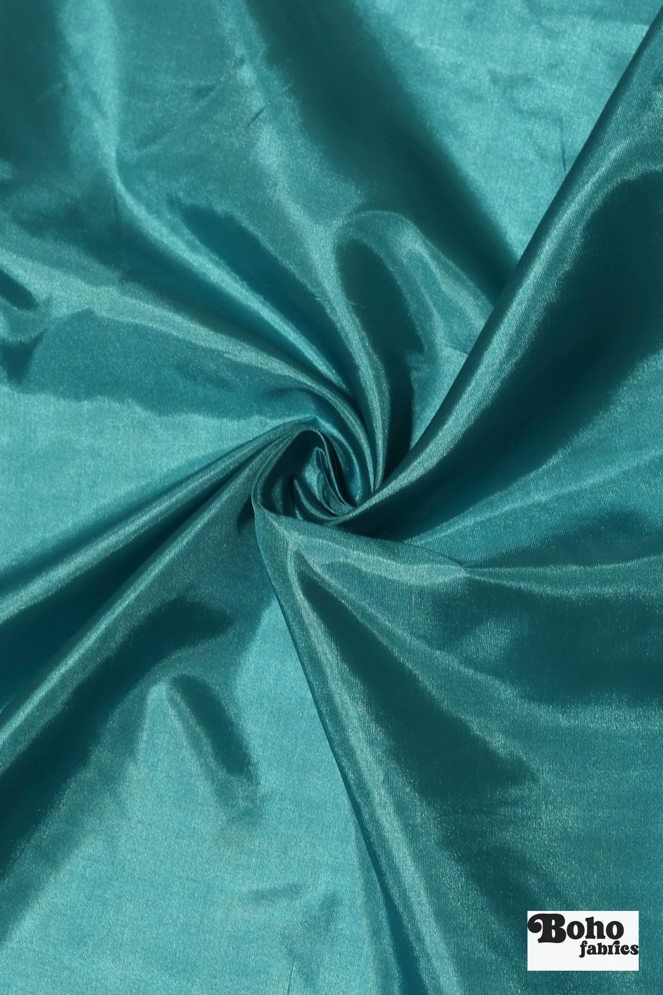 Turquoise Satin Lining Woven Fabric - Boho Fabrics - Lining