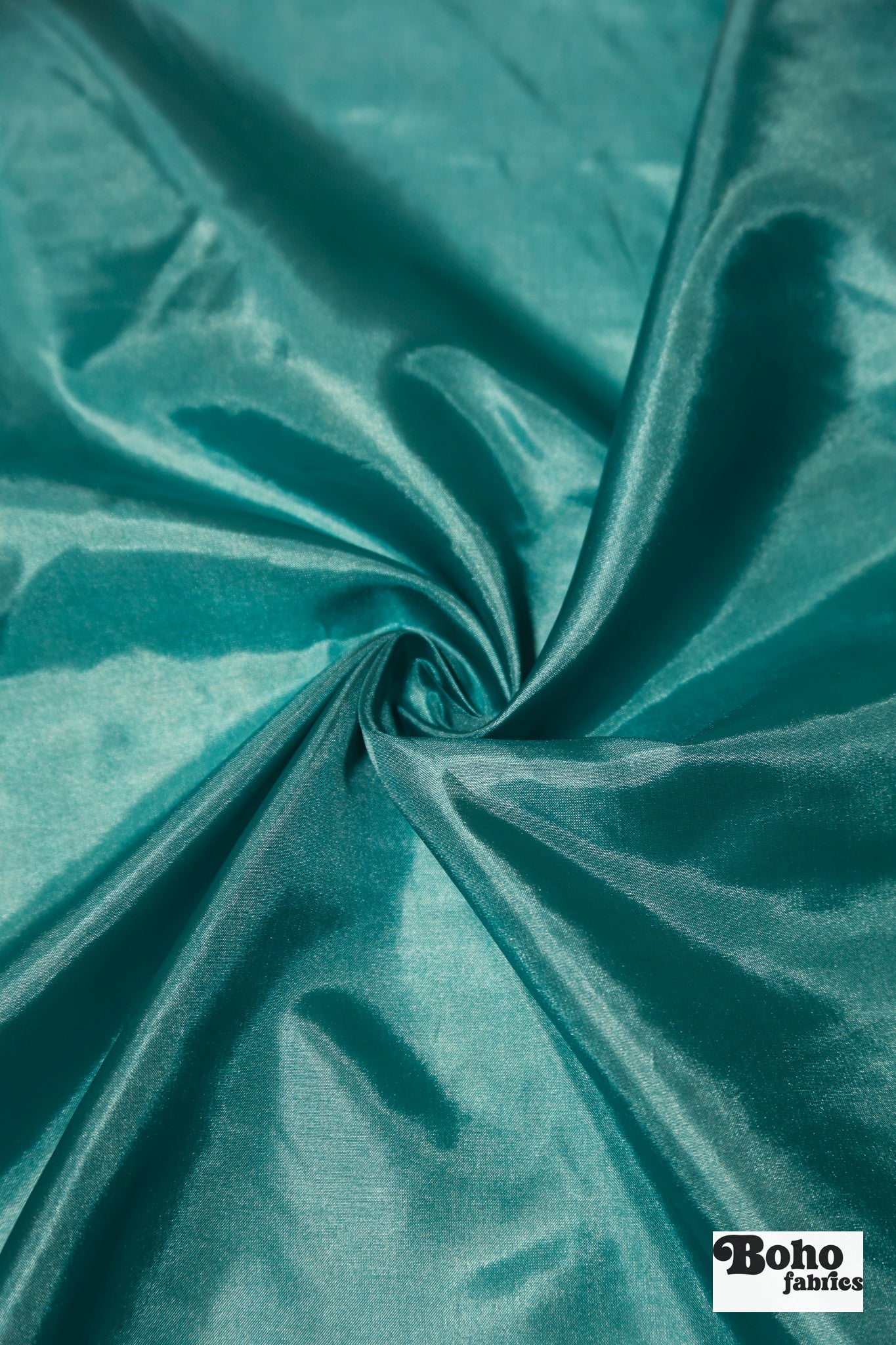Turquoise Satin Lining Woven Fabric - Boho Fabrics - Lining
