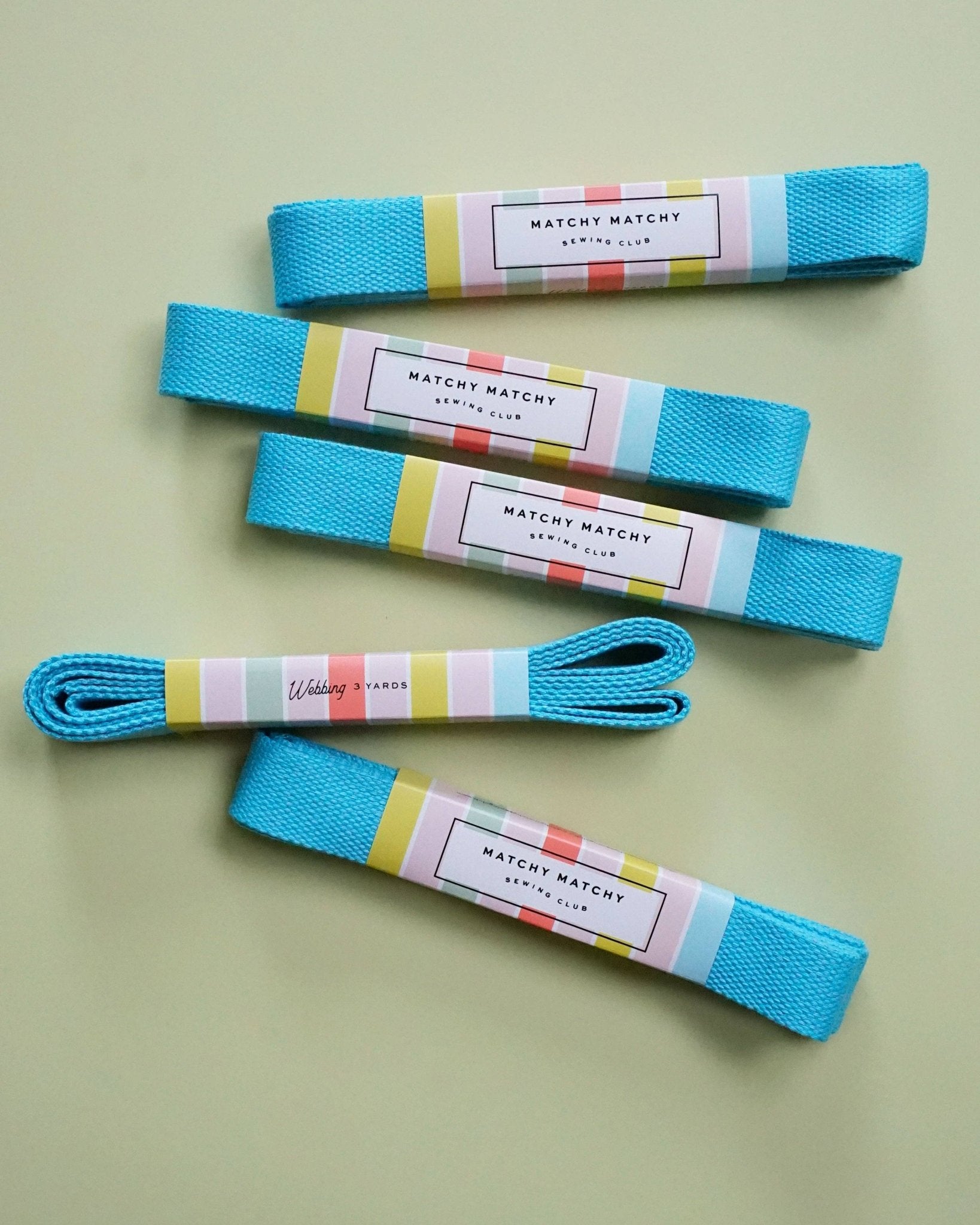 Turquoise Webbing - Boho Fabrics - Bag Making Supplies