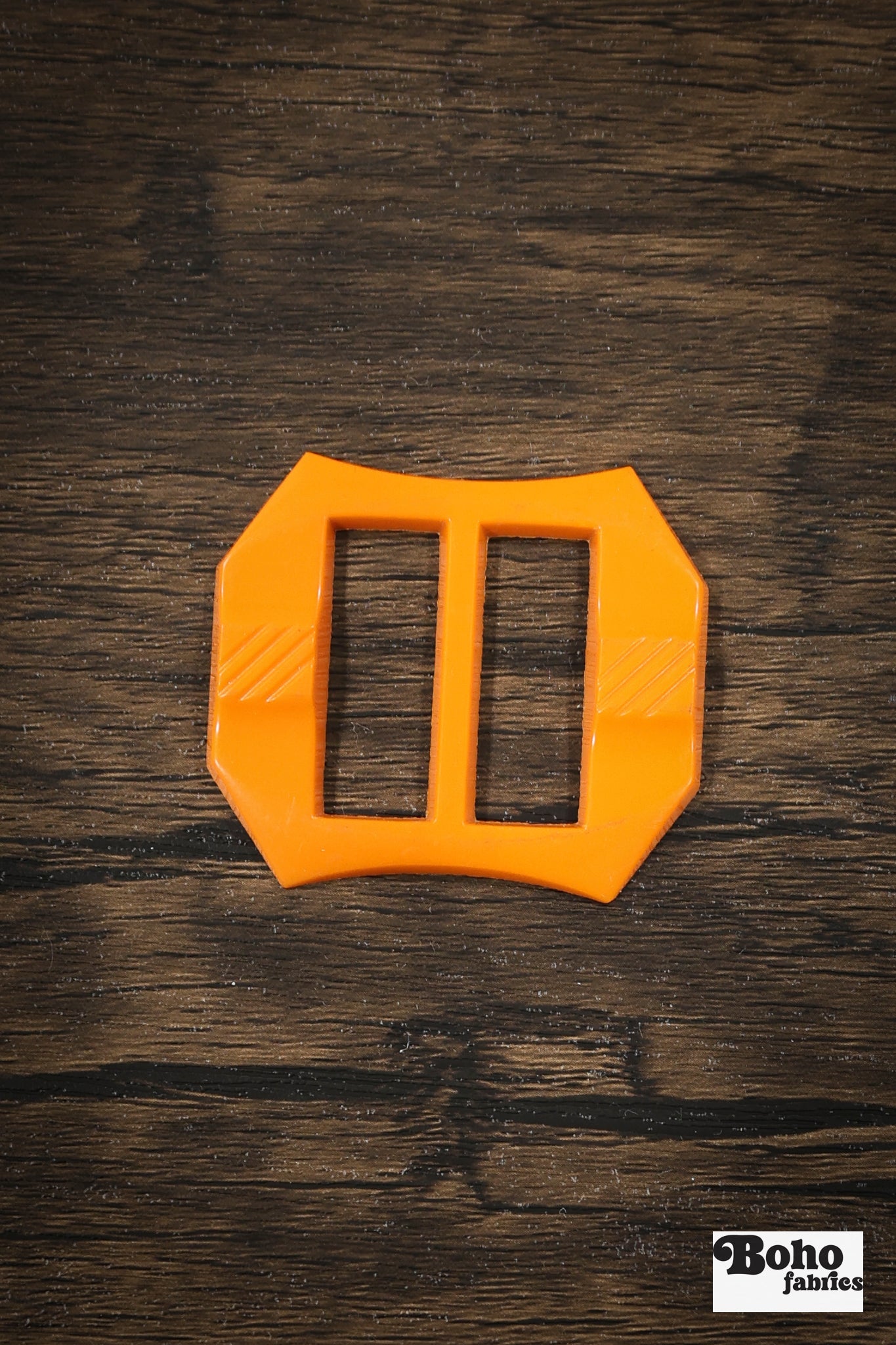 Uptown – 1930s Art Deco Casein Belt & Scarf Slide Buckle | Orange - Boho Fabrics - Buckles & Slides