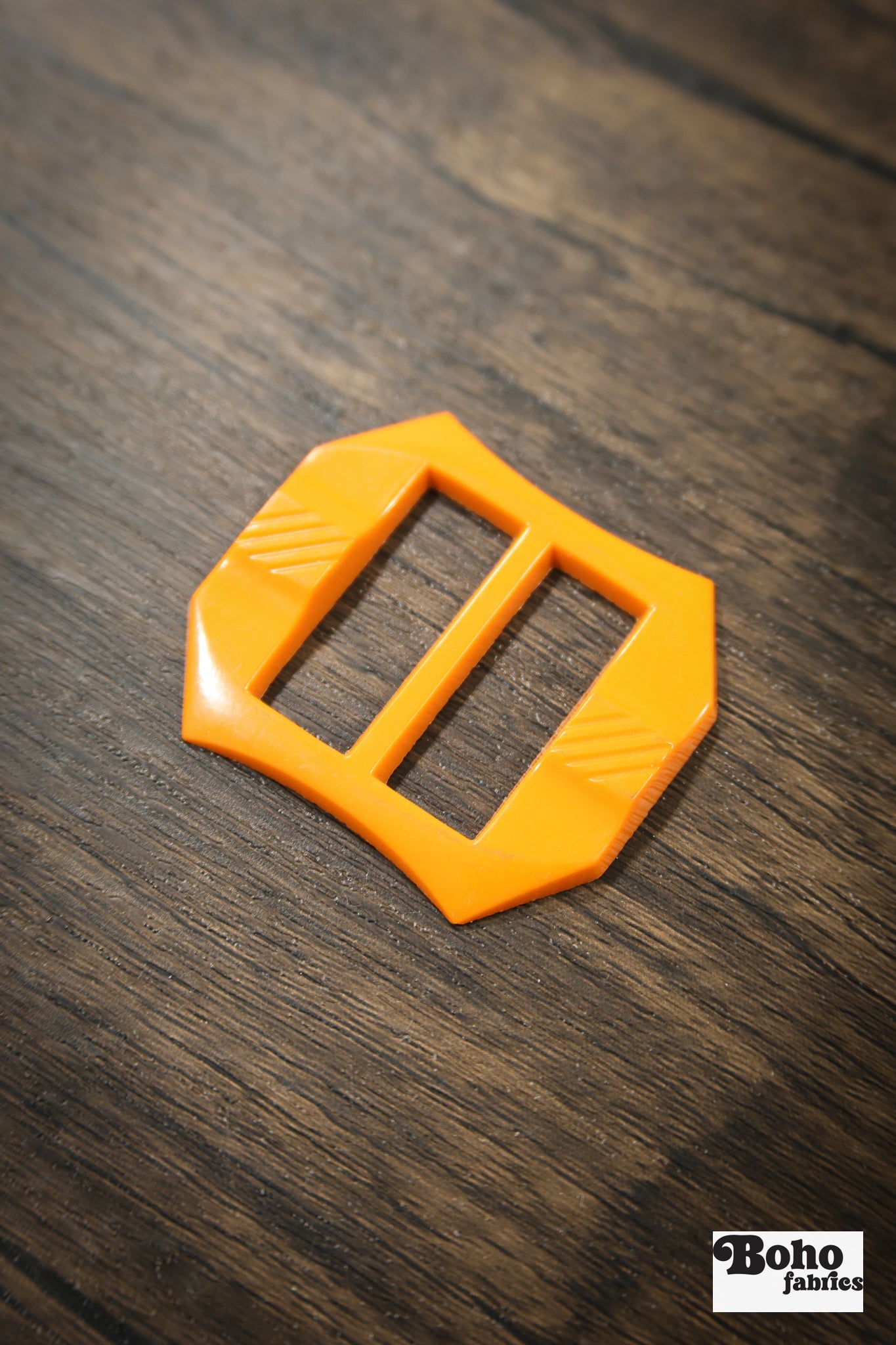 Uptown – 1930s Art Deco Casein Belt & Scarf Slide Buckle | Orange - Boho Fabrics - Buckles & Slides