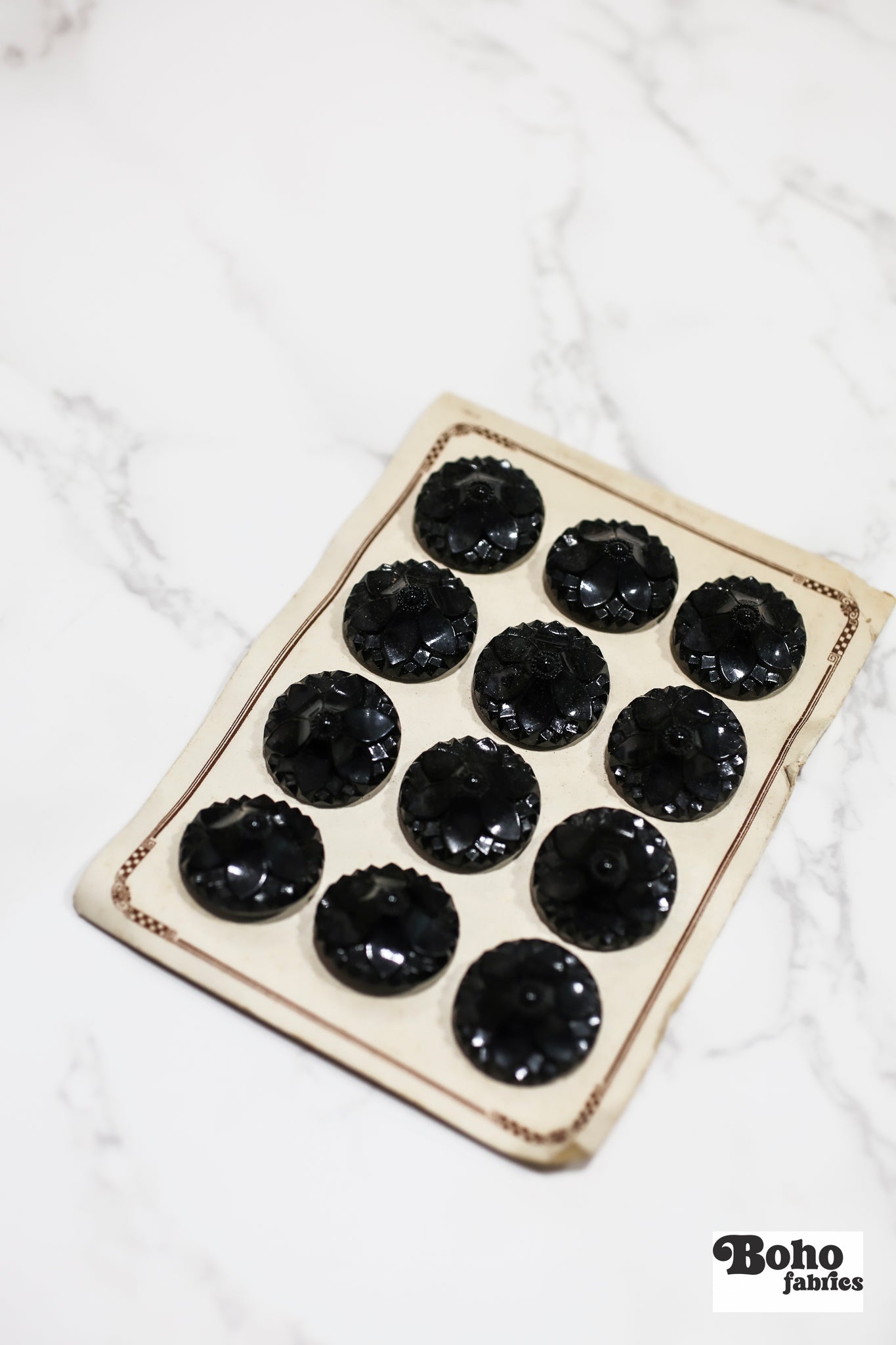 Vintage 1920s Glass Buttons from Czechoslovakia, Available in 16mm and 28 mm - Boho Fabrics - Buttons & Snaps