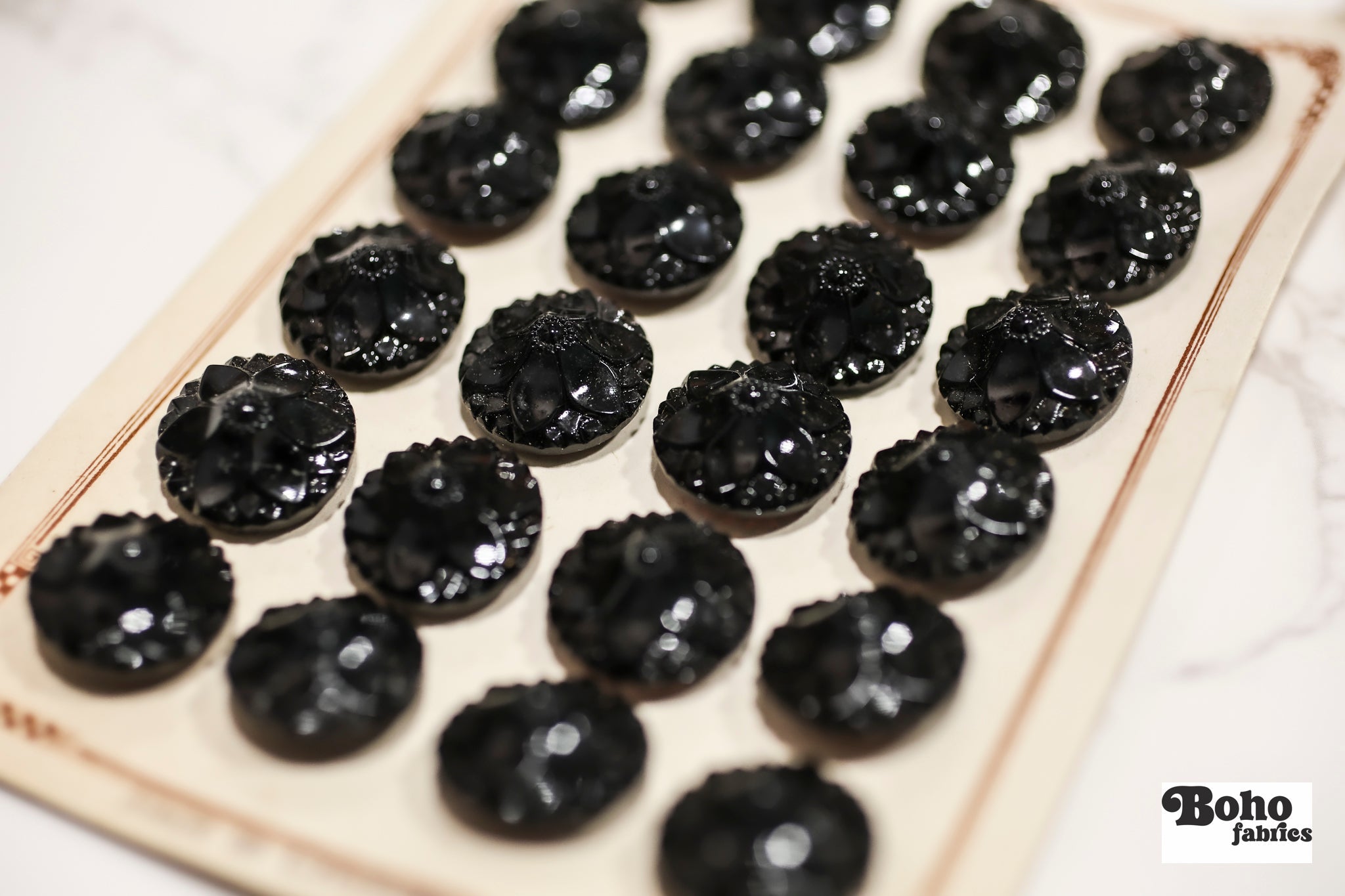 Vintage 1920s Glass Buttons from Czechoslovakia, Available in 16mm and 28 mm - Boho Fabrics - Buttons & Snaps