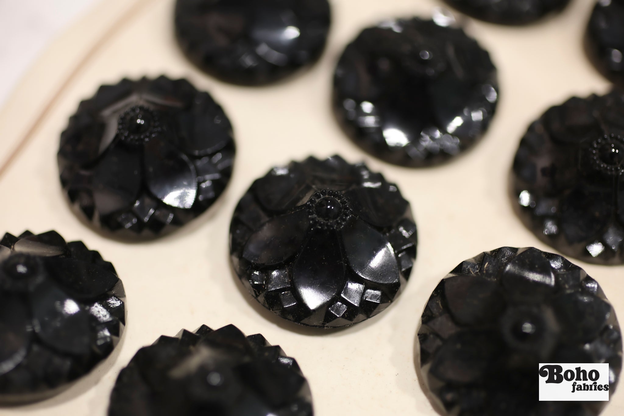 Vintage 1920s Glass Buttons from Czechoslovakia, Available in 16mm and 28 mm - Boho Fabrics - Buttons & Snaps