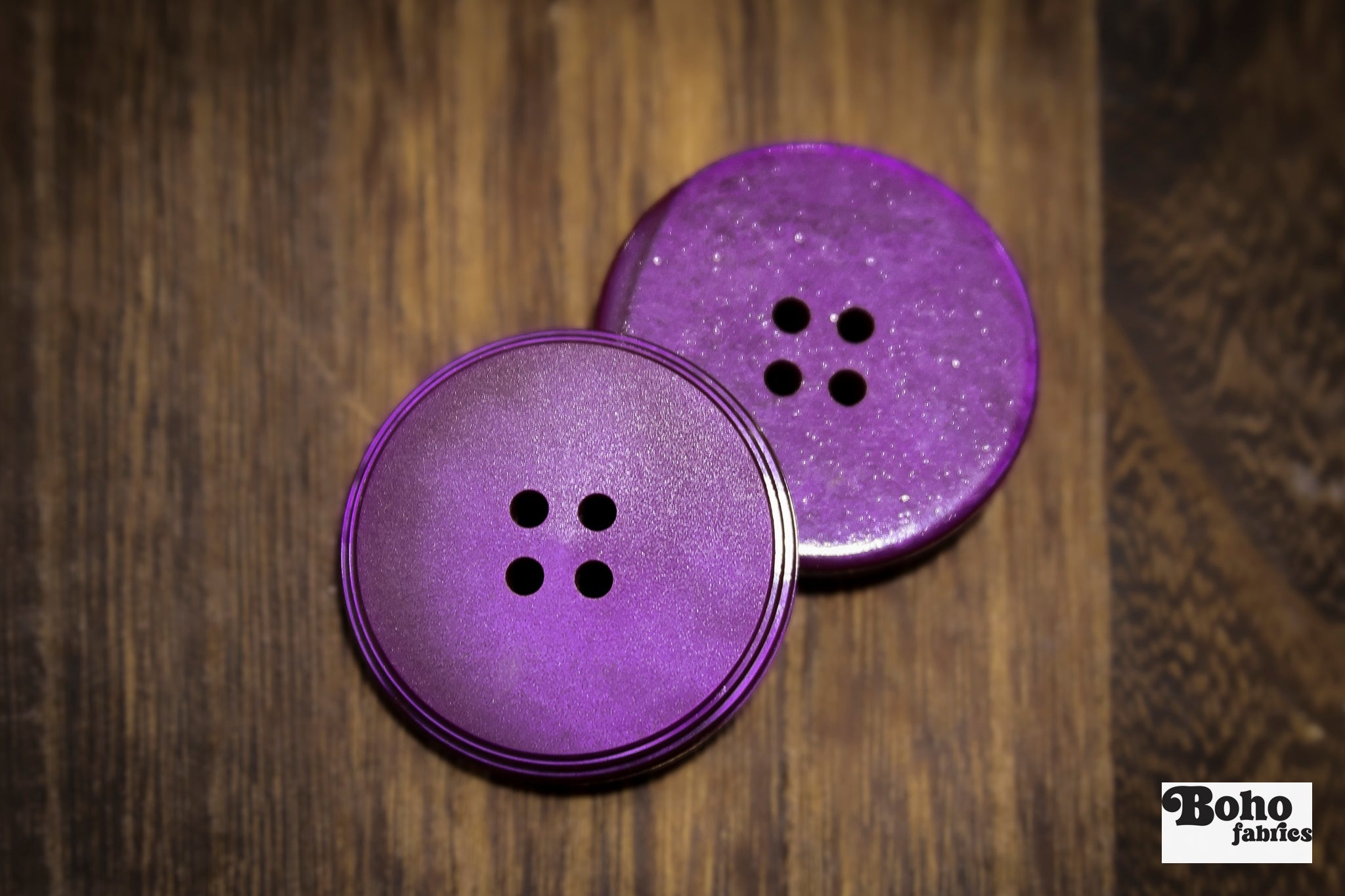 Vintage Amethyst Four-Hole Buttons - Boho Fabrics - Buttons & Snaps