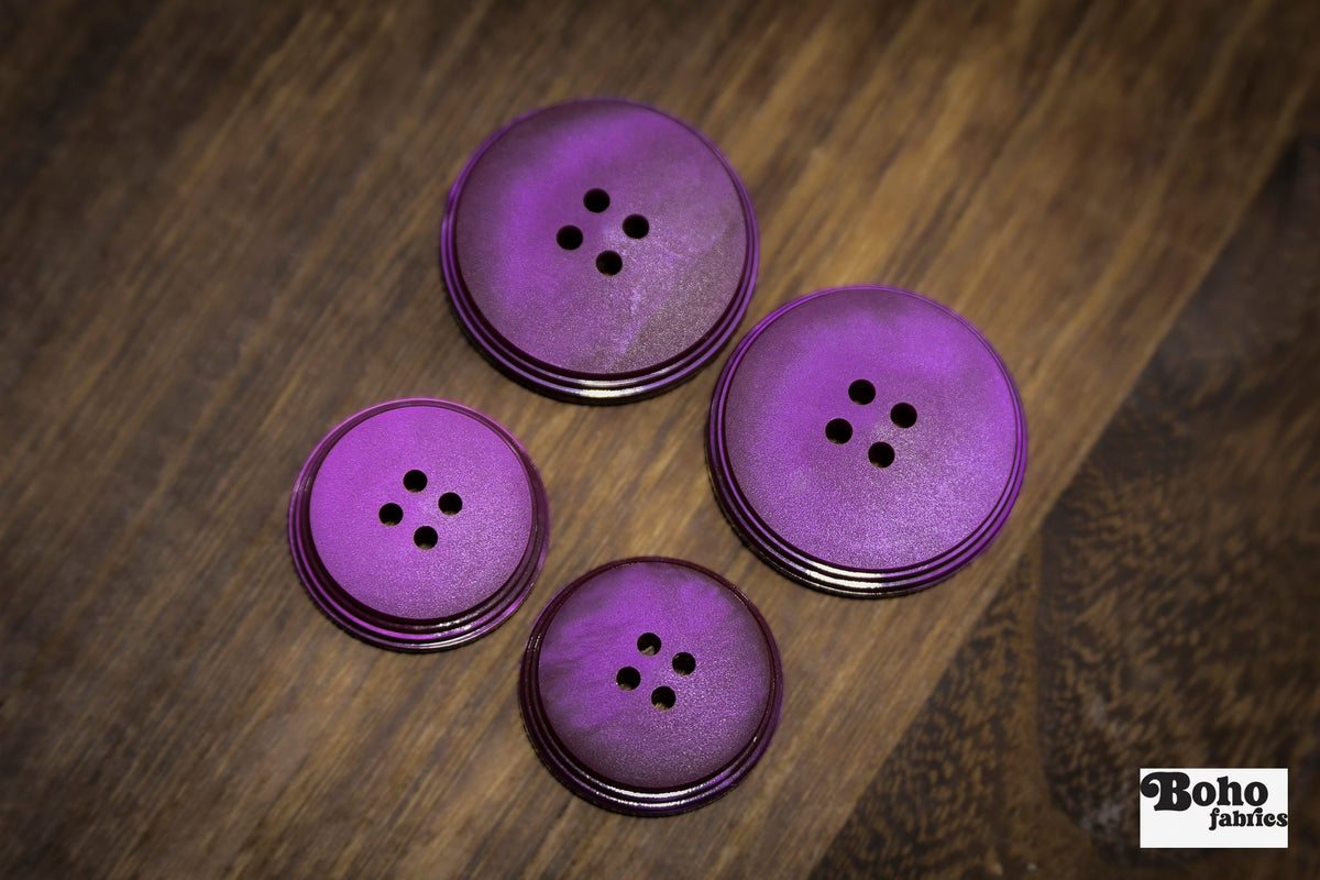 Vintage Amethyst Four-Hole Buttons - Boho Fabrics - Buttons & Snaps