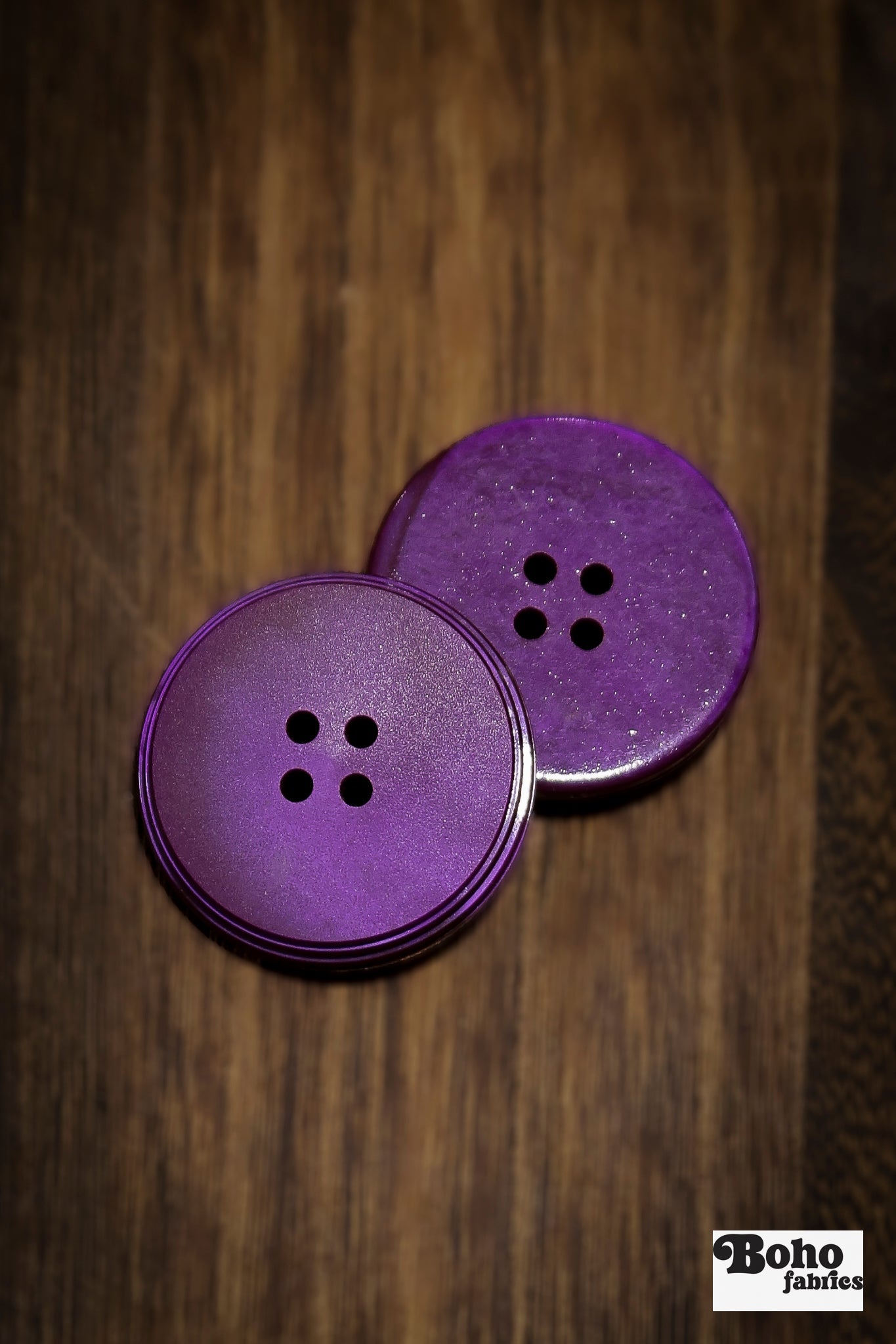 Vintage Amethyst Four-Hole Buttons - Boho Fabrics - Buttons & Snaps