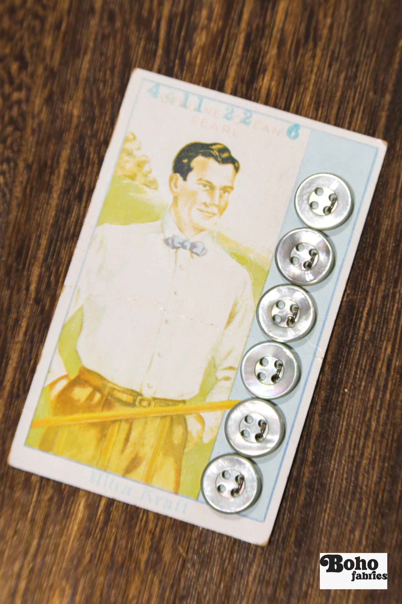 Vintage Button Set - Ultra Kraft Genuine Ocean Pearl 13mm - Boho Fabrics - Buttons & Snaps