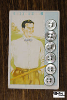 Vintage Button Set - Ultra Kraft Genuine Ocean Pearl 13mm - Boho Fabrics - Buttons & Snaps