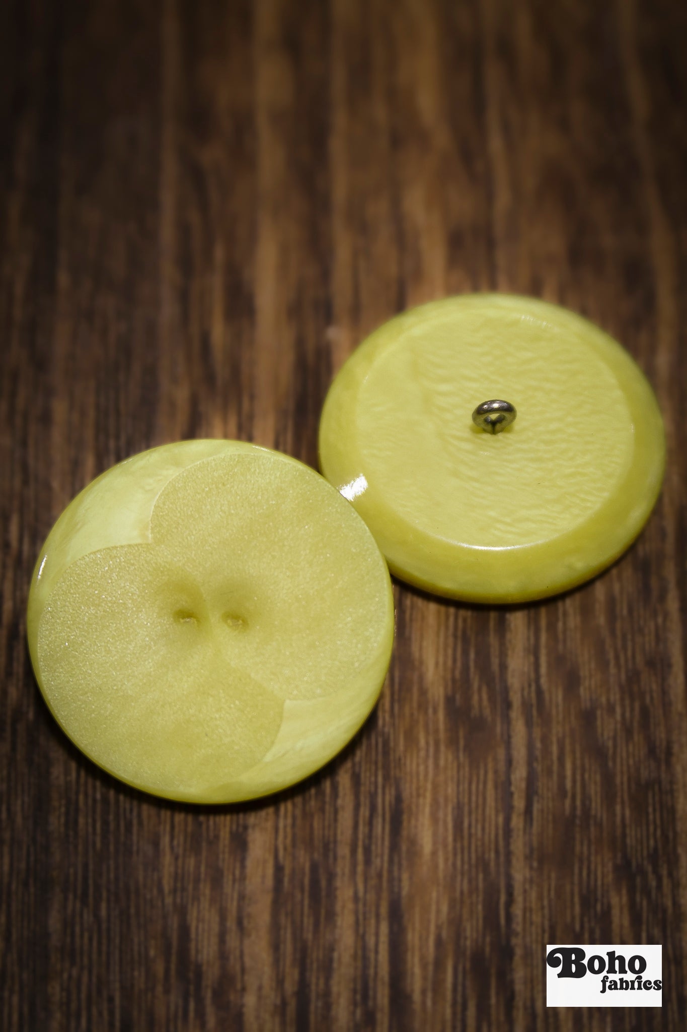 Vintage Chartreuse Shank Buttons - Boho Fabrics - Buttons & Snaps