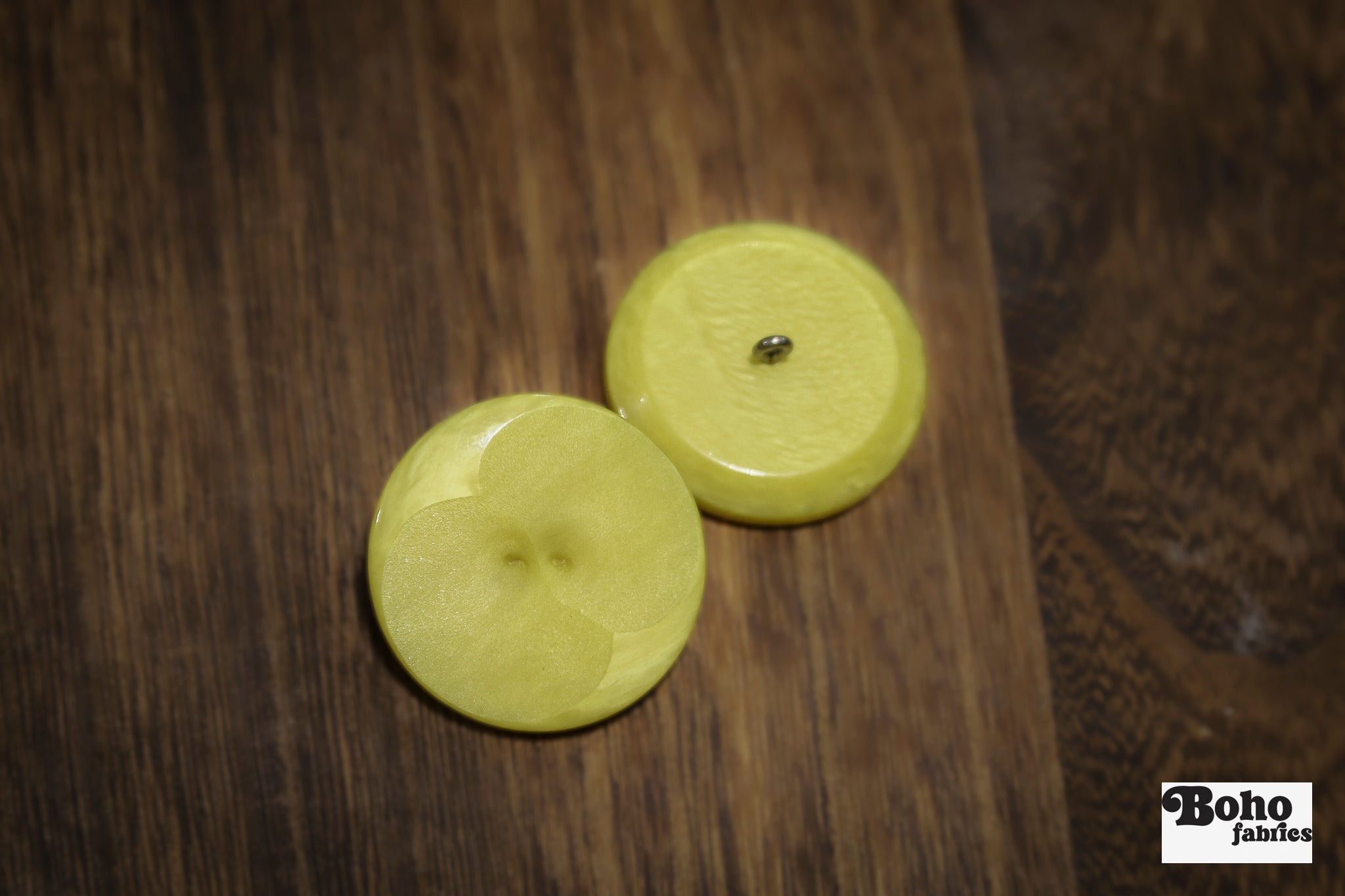 Vintage Chartreuse Shank Buttons - Boho Fabrics - Buttons & Snaps