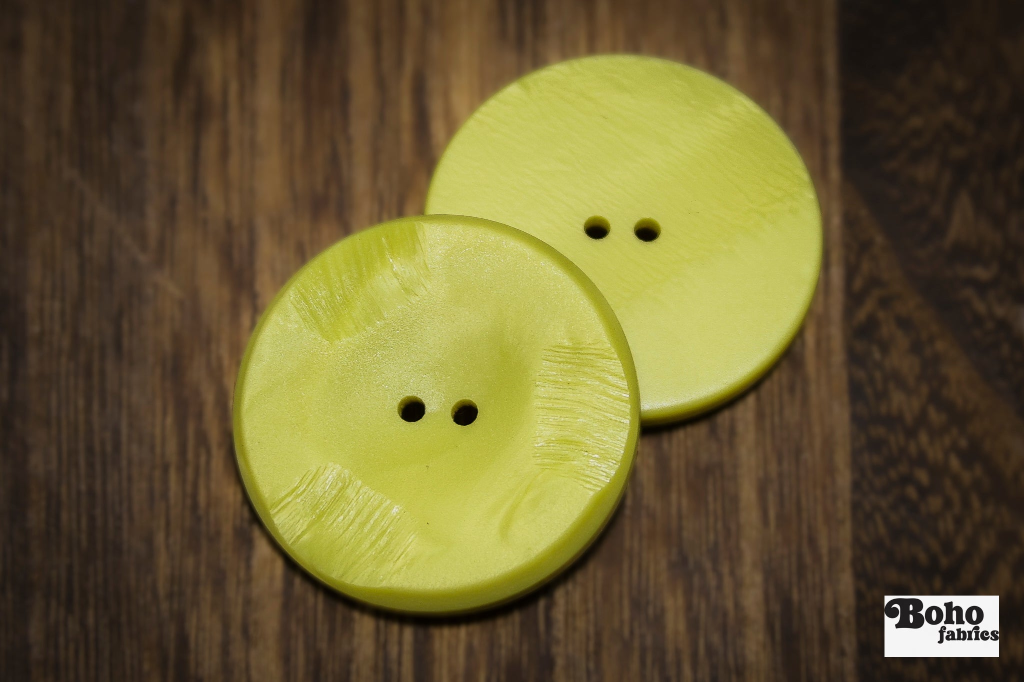 Vintage Chartreuse Two-Hole Buttons - Boho Fabrics - Buttons & Snaps