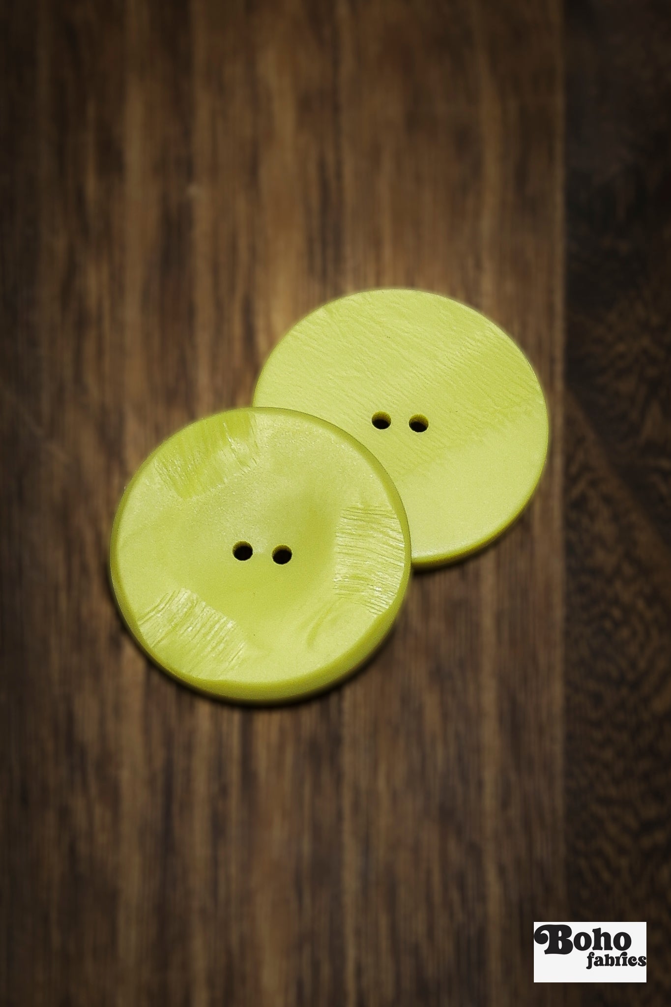Vintage Chartreuse Two-Hole Buttons - Boho Fabrics - Buttons & Snaps