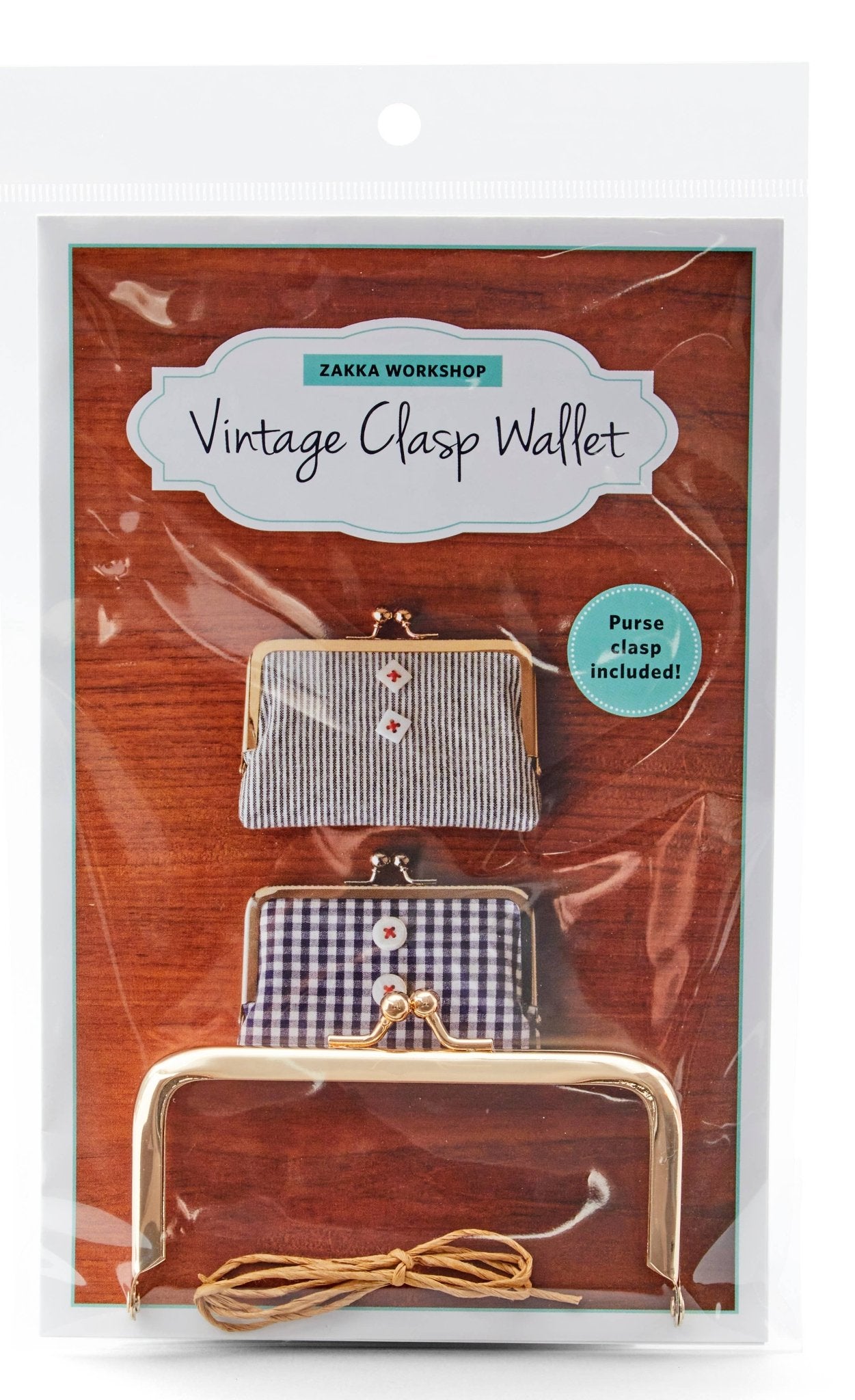 Vintage Clasp Wallet with Rose Gold Clasp, Sewing Pattern with Hardware - Boho Fabrics - Sewing Patterns