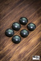 Vintage Dark Green Dome Shank Buttons. 18L (11.5mm / 7/16"). Set of 6 - Boho Fabrics - Buttons & Snaps