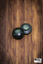 Vintage Dark Green Dome Shank Buttons. 18L (11.5mm / 7/16"). Set of 6 - Boho Fabrics - Buttons & Snaps