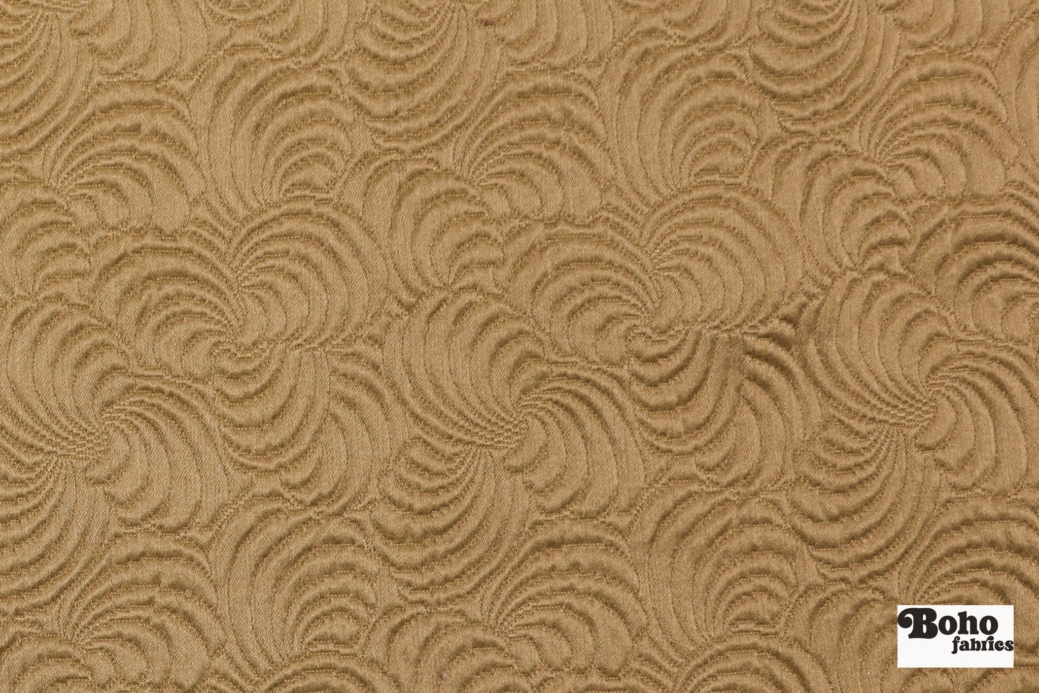 Vintage Gold Abstract Organic Swirl Quilted Upholstery Woven Fabric - Boho Fabrics - Home Dec. & Upholstery Fabric
