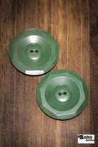 Vintage Green Octagon 2-Hole Buttons. (55mm / 2 1/4") - Boho Fabrics - Buttons & Snaps