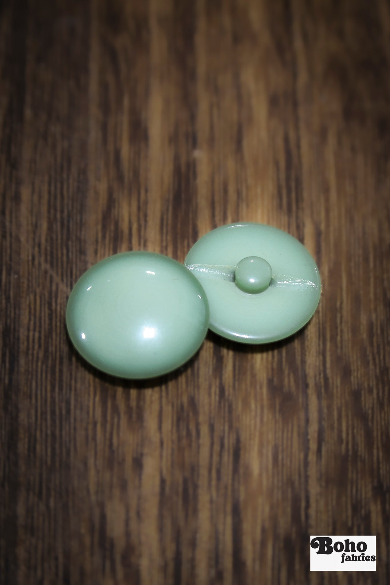Vintage Light Green Dome Shank Buttons. 20mm. Set of 6 - Boho Fabrics - Buttons & Snaps